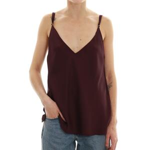 TOP IN RASO BORDEAUX